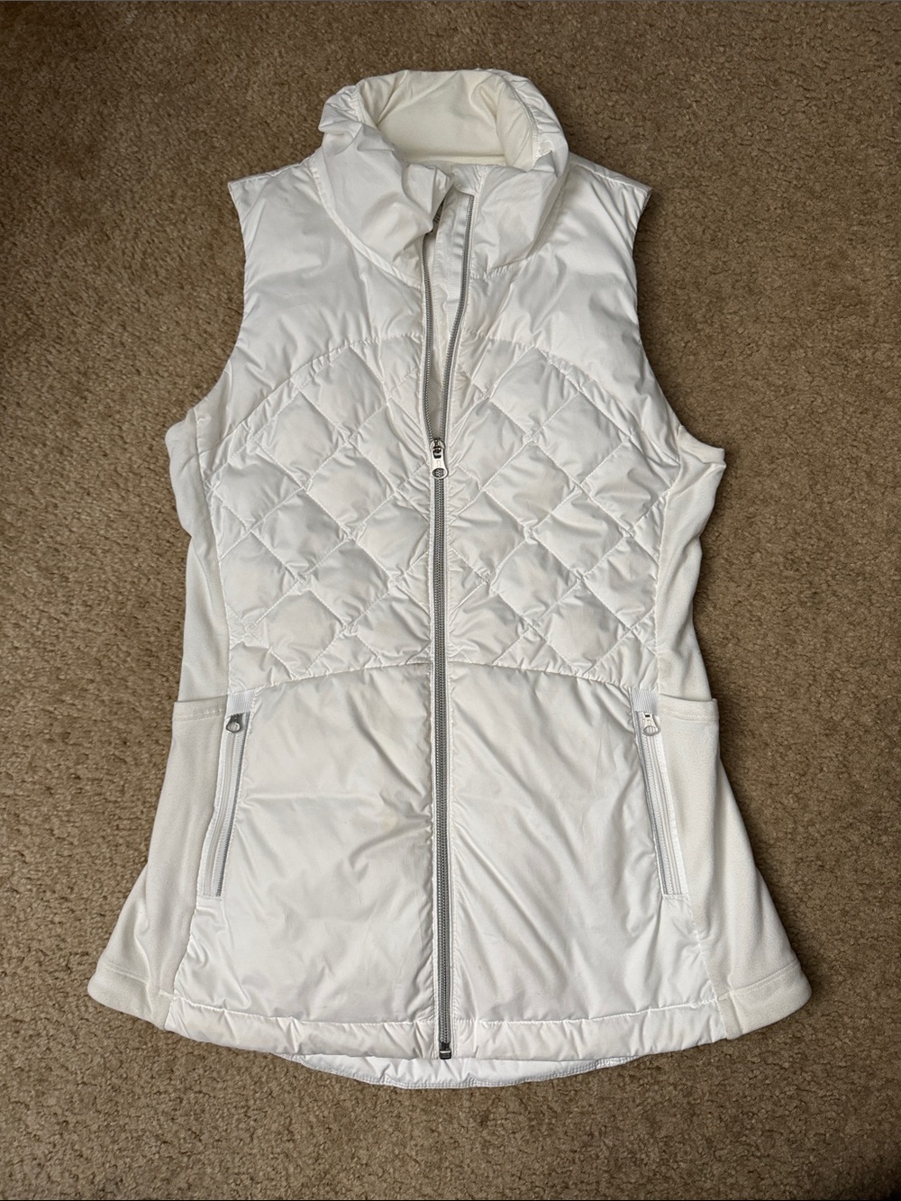 lululemon athletica White Quilted Sleeveless Puffer Vest
